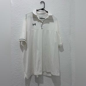 UNDER ARMOUR • Heatgear White/Cream Short Sleeve Polo • XL